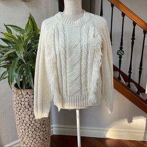 Anthropology Elsamanda Wool & Alpaca Fringed Sweater Italian Made NWT‎ Size: L